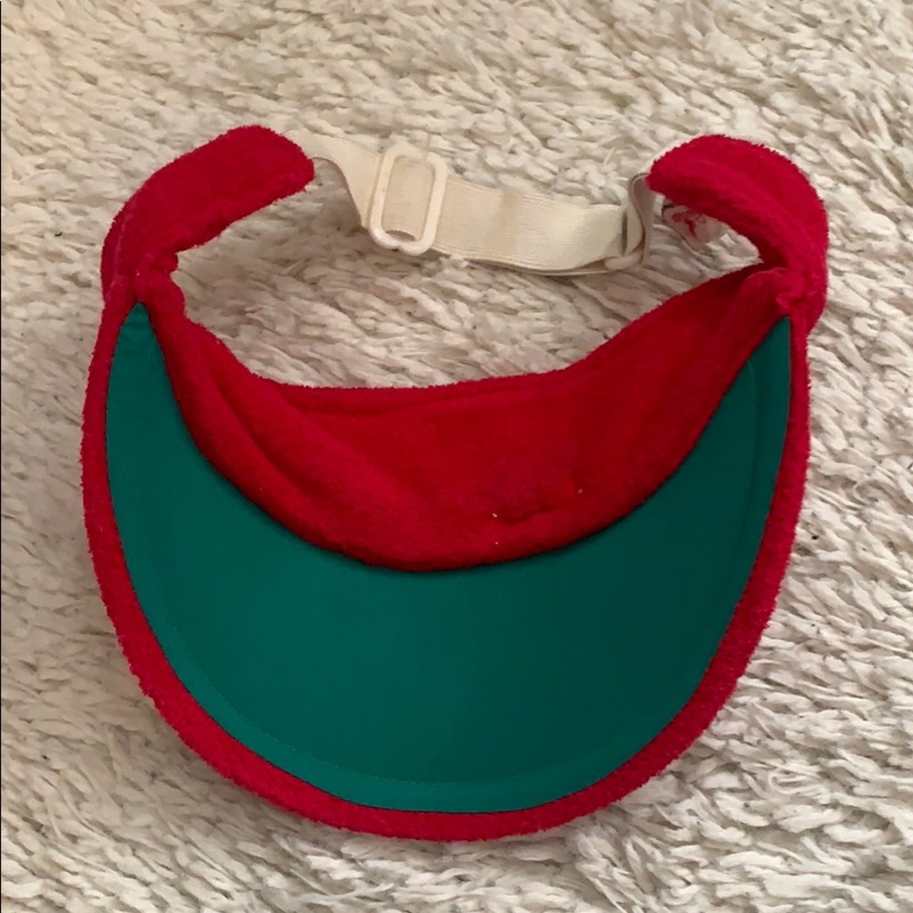 VINTAGE 70s Red Terry Cloth Hawaii Visor - Picture 3 of 3